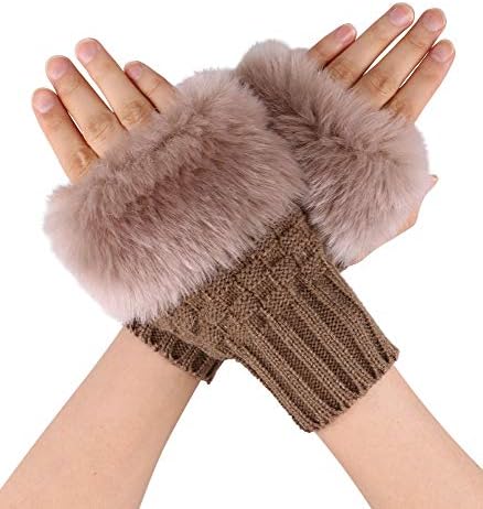 Men/Women's Thick Knit Solid Colored Cuffed Fingerless Gloves