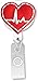 Heart with EKG 3D Rubber Retractable Badge Holder