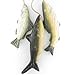 Vintage Antique Finished Wood Three Sea Fish Wall Hanging Home Ornament