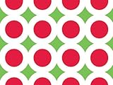 Red Lime Green BRIGHT CHRISTMAS GEOMETRIC Gift Wrap Wrapping Paper - 16ft Roll