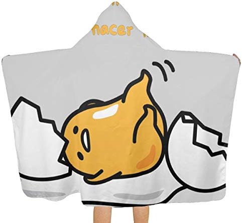 KXNDNJH Fast Drying Beach Towel for Beach, Bath Or Pool Gudetama Cotton Hooded Towel