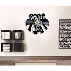 Unique The Beatles Music Rock Band Vinyle Horloge murale CD Art Poster Creative Idée cadeau pour DJ, pièce musicienne… - Les Beatles, Paul McCartney, John Lennon, RIngo Starr, George Harrison Unique The Beatles Music Rock Band Vinyle Horloge murale CD Art Poster Creative Idée cadeau pour DJ, pièce musicienne… – Image 2