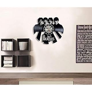 Unique The Beatles Music Rock Band Vinyle Horloge murale CD Art Poster Creative Idée cadeau pour DJ, pièce musicienne… - Les Beatles, Paul McCartney, John Lennon, RIngo Starr, George Harrison Unique The Beatles Music Rock Band Vinyle Horloge murale CD Art Poster Creative Idée cadeau pour DJ, pièce musicienne… – Image 2