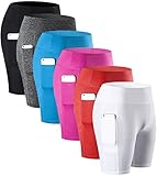 Lavento Women's Compression Shorts Pocket Workout Running Yoga Shorts