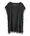 Oryer Womens Chiffon Tassel Beachwear Cover Up Beach Bikini Swimsuit Cover-ups, A-black, One Size