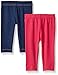 Gerber Graduates Girls' 2 Pack Leggings, Pink/Denim, 18 Months