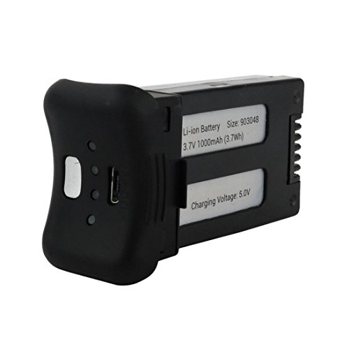Battery For Drone,Kasien 3.7V 1000mAh Drone Li-Po Battery Quadcopter Battery Parts Aircraft For SJ S20W (Black)