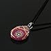 Chuvora Hand Blown Venetian Murano Glass Multi-Color Flower Mandala Art Pendant Necklace, 17-19 inches