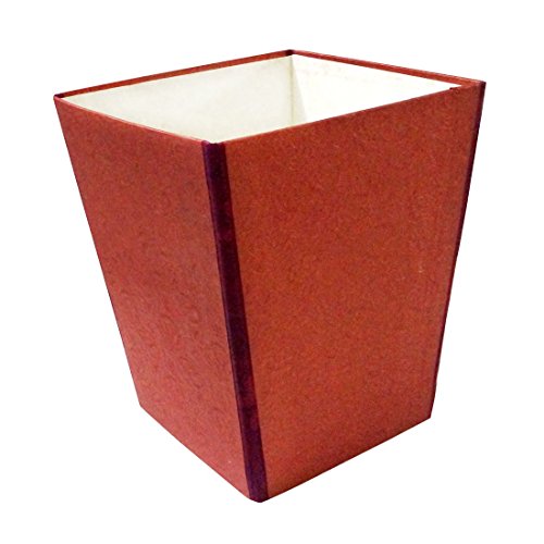 Paper Handmade Designer Red Dust Bin Box For Home Decor
