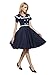 Maggie Tang 50 60s Rockabilly Vintage Gossip Girl Swing Gown Dress Navyblue S