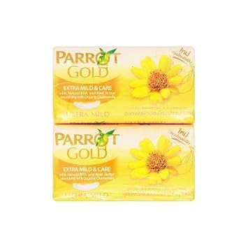 Parrot Gold Yellow Color Extra Mild & Care Soap 80G X 4 Pcs ( By Abobon )Best Sellers (885700236191)