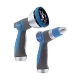 INNAV8 High Pressure Hose Nozzle Heavy Duty, Power Washer for Car Wash Cleaning - Additional Spray Nozzle with 10 Water Patterns for Garden - Both Nozzles with Thumb Control Shut Off Valve - Set of 2