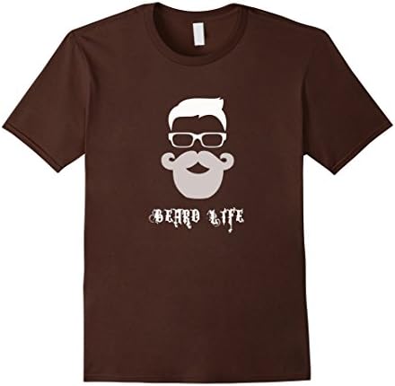 Men's Beard Life T-Shirt BeardBro (White) Hipster Medium Brown