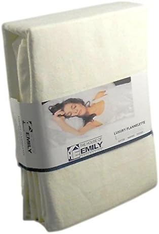 The House Of Emily Brushed Cotton Flannelette 12-inch Deep Fitted Sheet Small Double, Cream