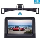 ZSMJ Backup Camera Wireless 5 inch Mirror Monitor Kit Parking Reverse Camera For Car Verhicle SUV RV Night vision Waterproof