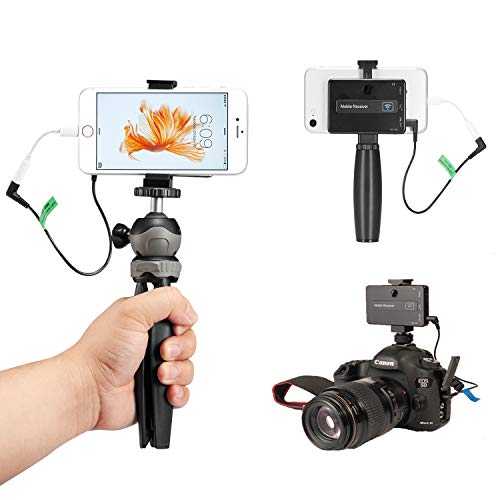 FULAIM 4-CHAN UHF Wireless Lavalier Microphone System w/Real-time Audio Monitor for iPhone Android Smartphones DSLR Camera, Professional Video Recording Mic System for Interview Youtube Vlog (MX10)