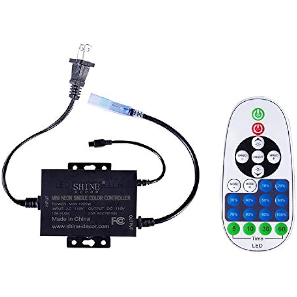 LED Brightness Dimmer 110V 8mmx16mm Single Color Mini Neon Rope Lights