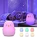GoLine Penguin Gifts, Cute Kids Night Lights for Girls Bedroom, Christmas Birthday Gifts for Women Girlsfriend Teen Girls, 7 Color Kawaii Squishy Change Silicone Lamp.