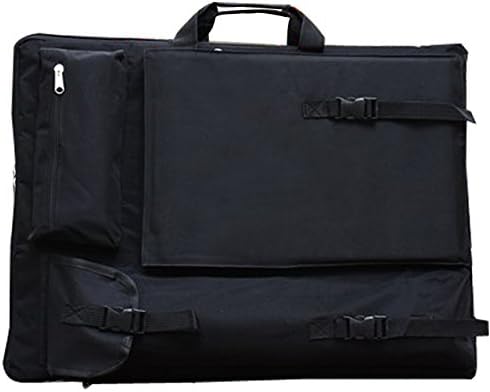 Fanchuang Waterproof Art Supply Portfolio Bag Backpack Carry for Sketch Board Easel Palette Brushes Storage,25.98x19.29Inch Black