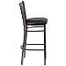 Flash Furniture HERCULES Series Clear Coated Ladder Back Metal Restaurant Barstool - Black Vinyl Seat