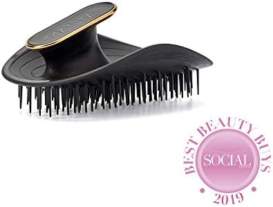 MANTA (Black): Super gentle, anti-breakage brush