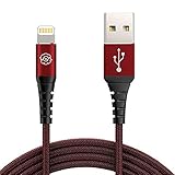 [Apple MFi Certified] SYNLOGIC USB Lightning Cable - Durable Braided Fast Charging & Data Transfer Cable 4 feet for iPhone XS/Xr/X/8/7/6/5/ iPad Pro/Air/Mini (Red)