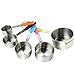 Thicker Handle,5 PCS IPOW Solid Sturdy Stainless Steel Stackable Measuring Cups Set to Measure Dry and Liquid Ingredients with Soft Handles,for Kitchen Cooking Baking