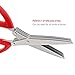 Xpatee 5 Blades Herb Scissors with Cleaning Brush (Red)
