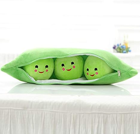 Amazon Amira Toys 枝豆 クッション ぬいぐるみ ファスナー付き 抱き枕 グリーンピース 枕 インテリア ディスプレイ 飲食店 イベント 食べ物 豆 グリーン プレゼント ビール おもちゃ 全長60 ぬいぐるみ おもちゃ