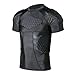TUOY Men's Padded Compression Shirt Protective T Shirt Rib Chest Protector for Football Paintball Baseball