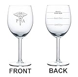 10 oz Wine Glass Funny Two Sided Good Day Bad Day Don't Even Ask PA Physician Assistant