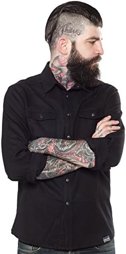 Kustom Kreeps Men's Western Button Down Shirt Black