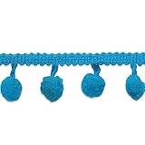 Expo International 3/4-Inch Pom Fringe Trim Embellishment, 20-Yard, Turquoise