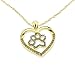Embolden Jewelry Dog Mom Gift | Necklace for Pet Lovers | Gold Plated Cubic Zirconia - CZ Heart | Dog Paw Pendant