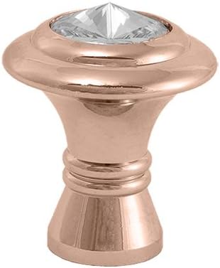 DecoUnique Pull Knob With Swarovski Crystal, 20mm, Rose Gold, 736 S RG
