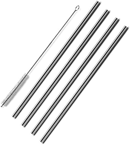 4Pcs Stainless Steel Drinking Straws with Cleaning Brushe for 30 Oz Tumbler (Straight)
