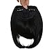REECHO Fashion Full Length Synthetic 1 Piece Layered Clip in Hair Bangs Fringe Hairpieces Hair Extensions Color - Jet Black