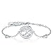 Billie Bijoux Women 925 Sterling Silver Tree of Life Heart Charms Adjustable Bracelet White Gold Plated Women Best Gift for Mother's Day