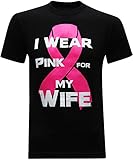 I Wear Pink For My Wife Breast Cancer Awareness Men's T-Shirt (X-Large) - Black