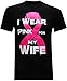 I Wear Pink For My Wife Breast Cancer Awareness Men's T-Shirt (X-Large) - Black