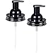 SheeChung 2 Pack Mason Jar Foaming Soap Dispenser Lids for Standard Mouth, Foaming Soap Dispenser Pump Replacement for Hand Sanitizer, Bath Liquid, Facial Cleansing Foam, Makeup Remover Water - Black