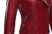 Tanming Women's Faux Leather Collar Moto Biker Short Coat Jacket (Large, W-Red6)