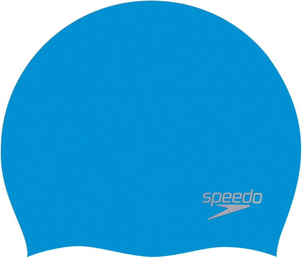 Speedo Unisex Plain Moulded Silicone Swimming Cap Hair Protection Training Aids