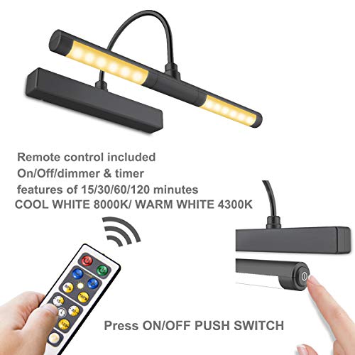 BIGLIGHT Wireless Battery Operated LED Picture Light with Remote, 13