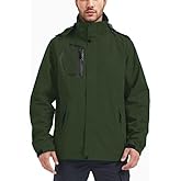 Kugnala Men's Rain Jacket Waterproof Lightweight Hood jackets for Hiking Cycling Travel Raincoat S-6XL