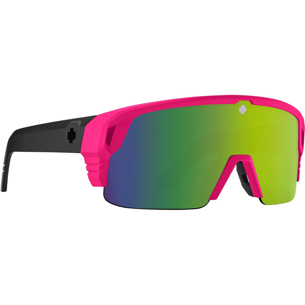 SPY Optic Monolith 5050, Cylindrical Shield Semi-rimless Sunglasses, Color and Contrast Enhancing Lenses