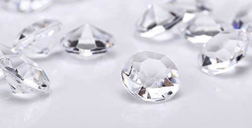 2000 Diamond table confetti wedding bridal Shower party decorations 1 carat/ 6.5mm clear (609728976347)