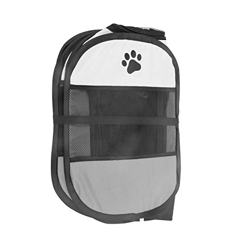 Portable Foldable Pet Dog Cat Playpen Crates Kennel Playpen Tent House Playground, Indoor and Outdoor Use, Gray and White (35.8X 22.8 inch)