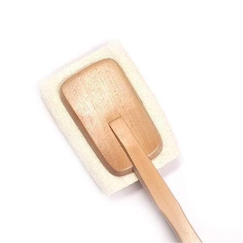 Shower Brush with 100% Natural Loofah, Body Brushes Perfect for Exfoliating, Bath Loofahs Brush with Removable dual-purpose long Handle