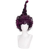 Jodiss Cosplay Wig for Women Halloween Wig Black Mix Purple Curly Synthetic Braided Wig